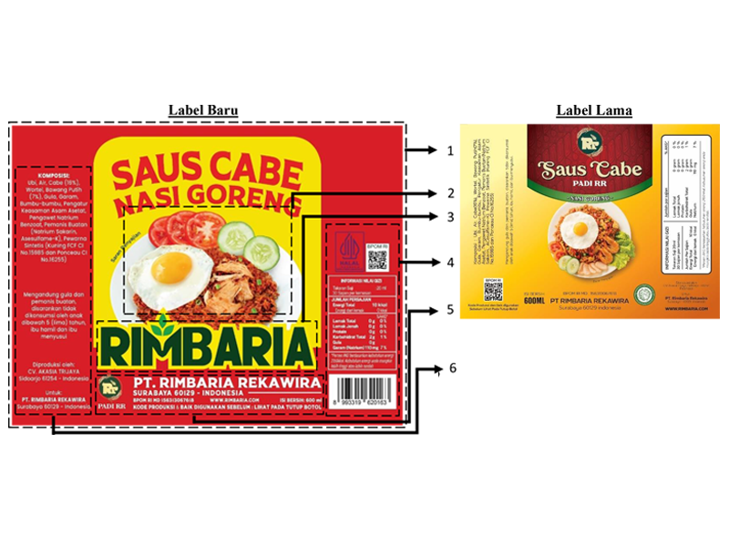 perubahan desain label Lombok nasi goreng